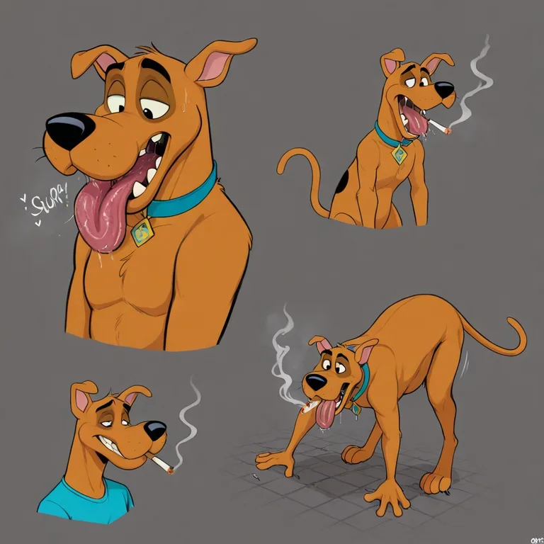 Courage the Cowardly Dog and Scooby-Doo Smoking Marijuana Male/Male