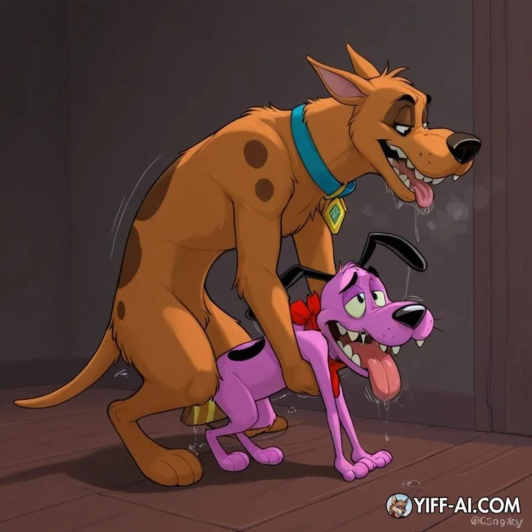 Scooby-Doo and Courage in Playful Embrace