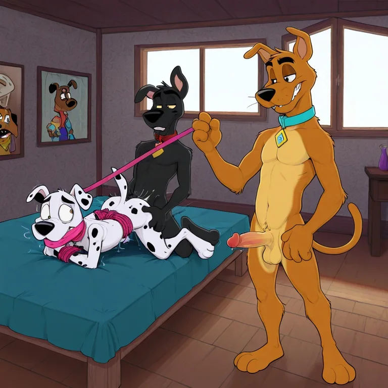 Courage the Cowardly Dog and Scooby Doo in Orgy