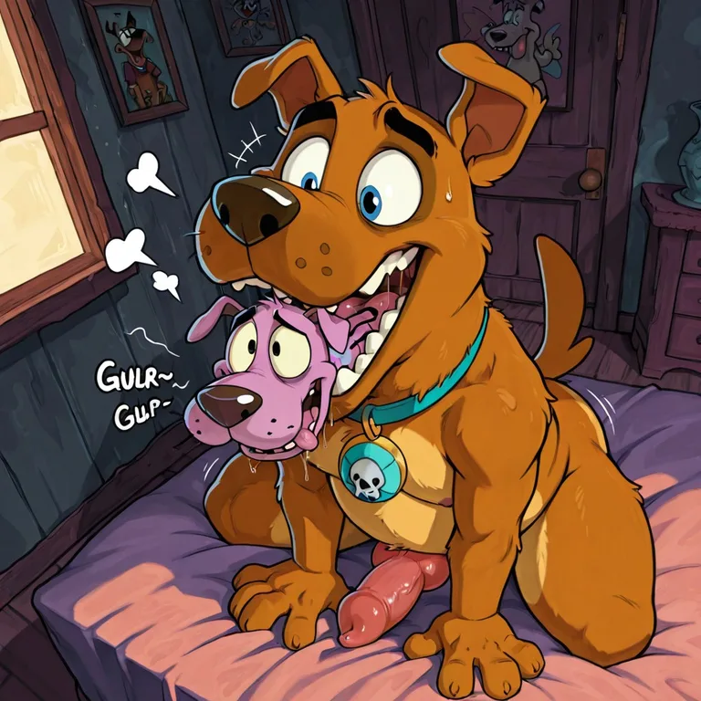 Courage the Cowardly Dog in Retro Toon Style