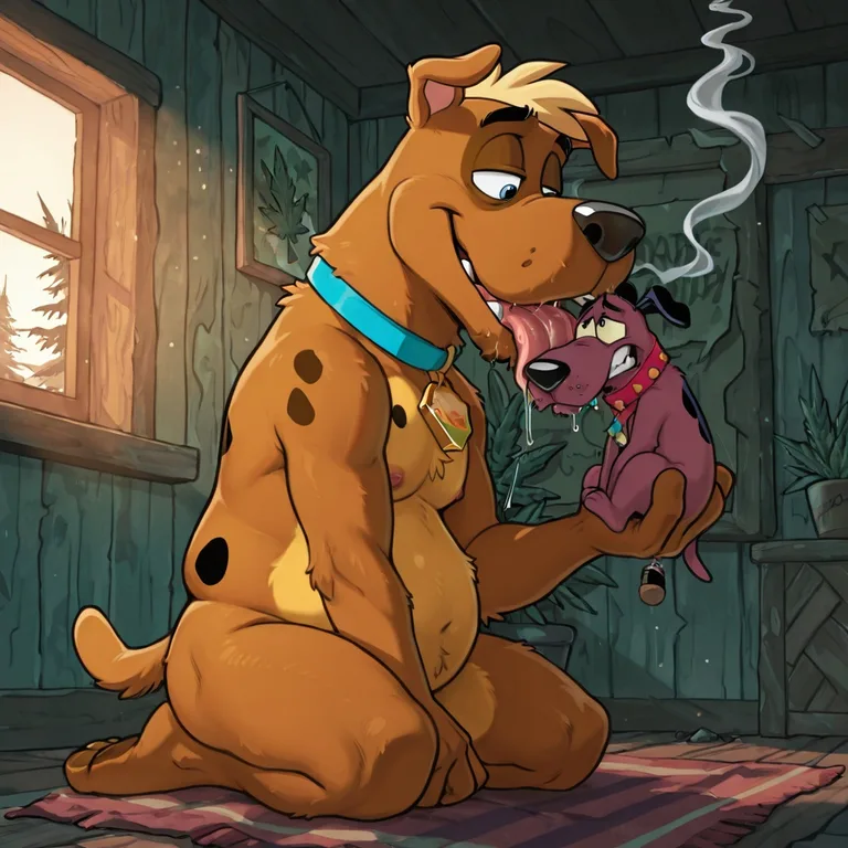 Courage the Cowardly Dog as a Seductive Anthro Canine
