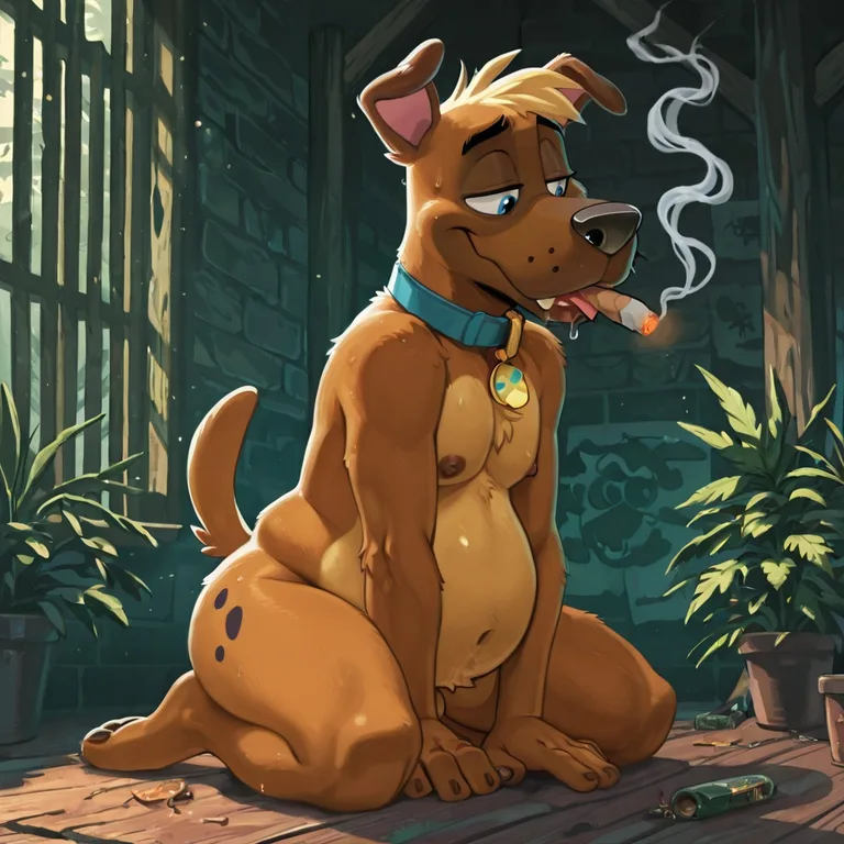 Courage the Cowardly Dog in Risque Stoner Scene