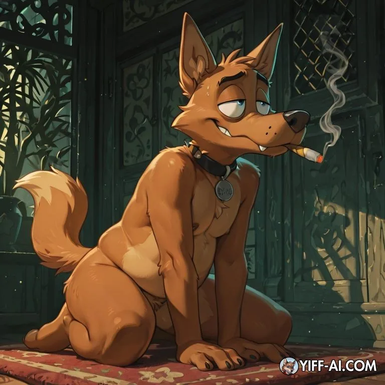 Relaxed Fox Enjoying Nature's Herb