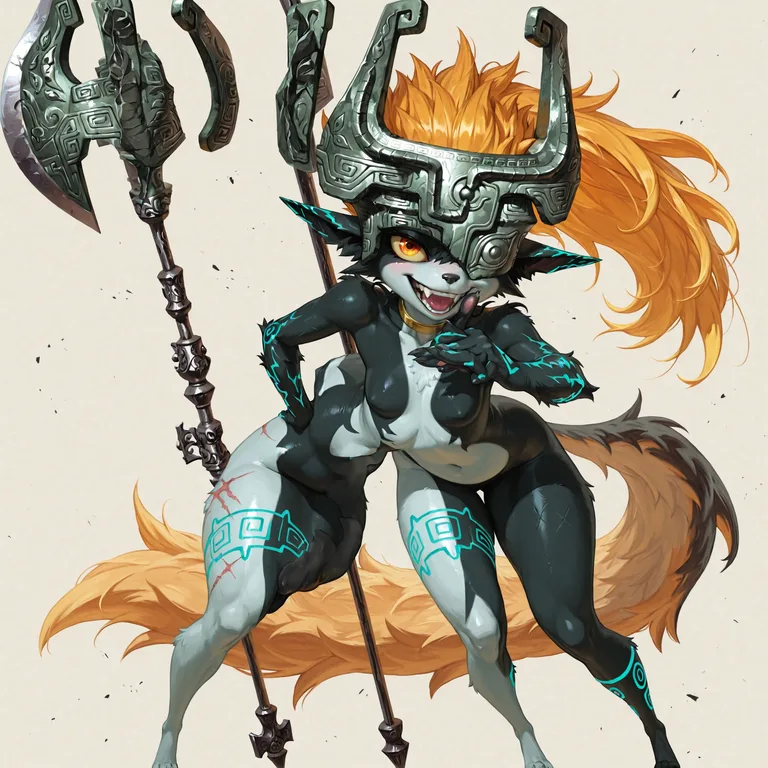 Battle-Ready Anthro Wolf with Halberd