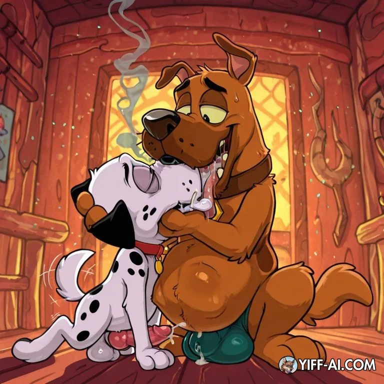 Courage the Cowardly Dog in Surreal Scene