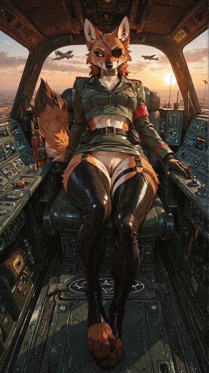 Maned Wolf Pilot in WWII Cockpit