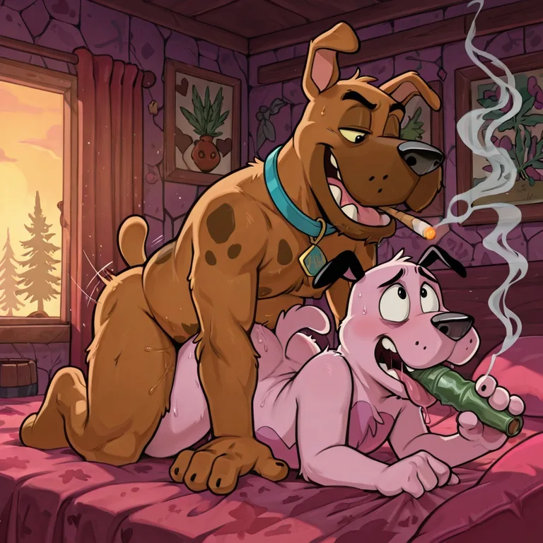 Courage the Cowardly Dog Nude and Stoned Smoking_marijuana