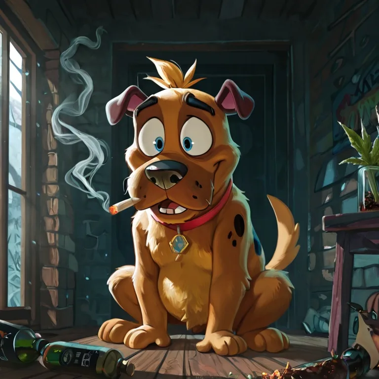 Courage the Cowardly Dog Dressed as Scooby Doo
