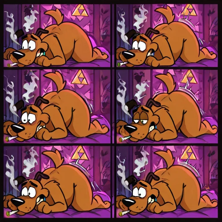 Courage the Cowardly Dog and Scooby Doo Romantic Embrace