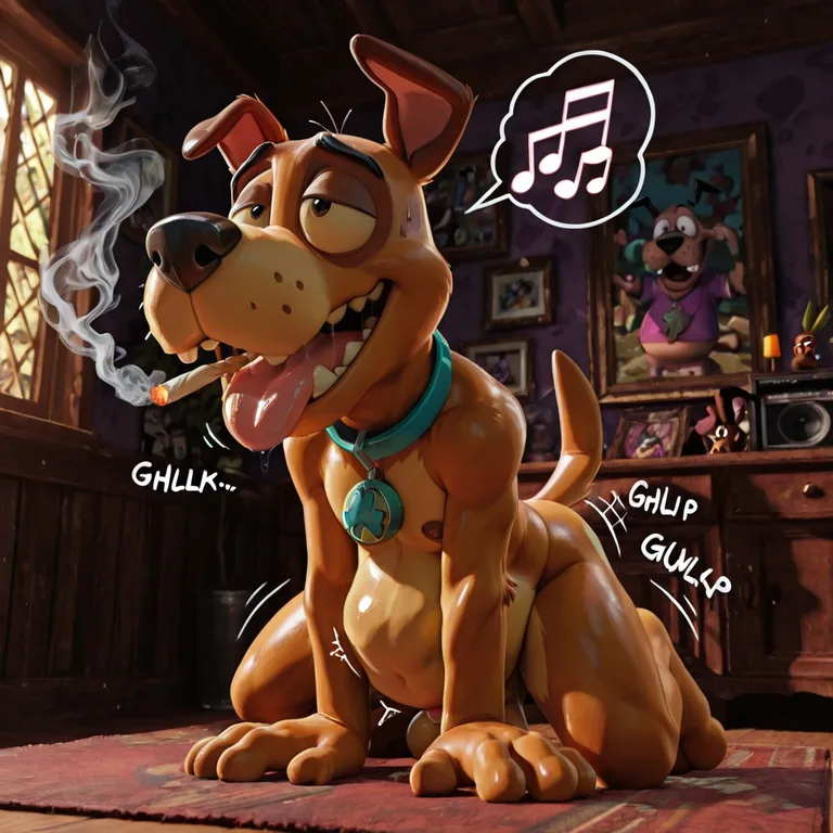 Courage the Cowardly Dog Stoner Smoking Marijuana Realistic