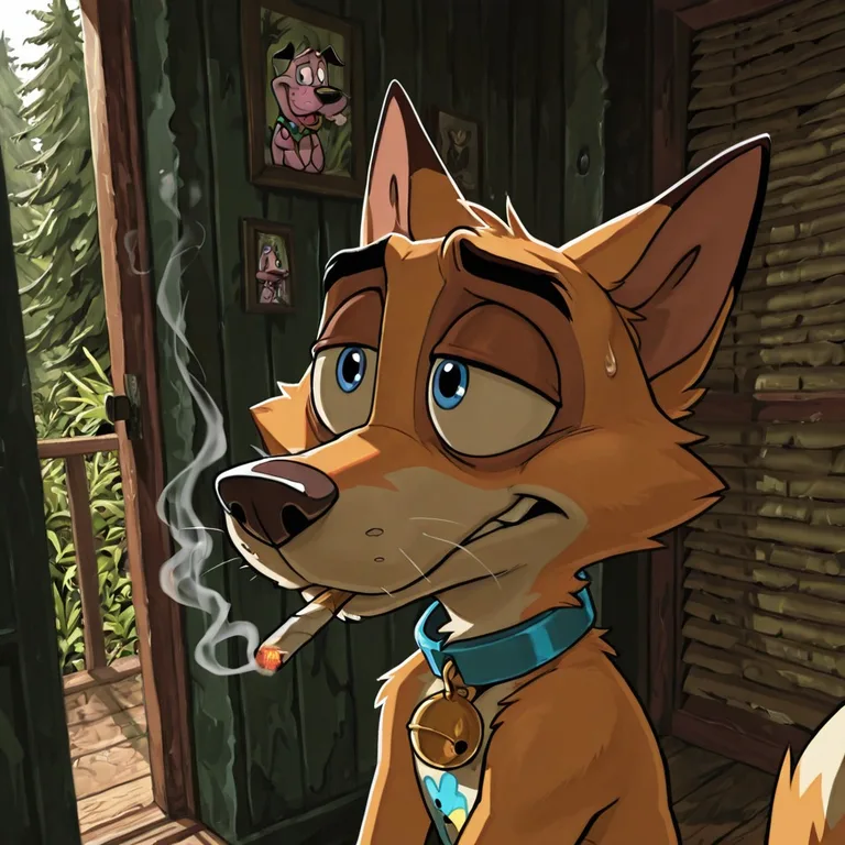 Courage the Cowardly Dog as a Stoner Fox