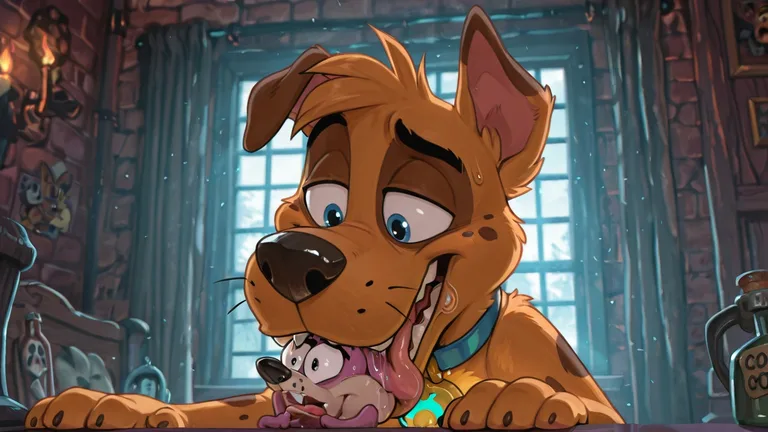 Courage the Cowardly Dog Swallowed by Scooby Doo