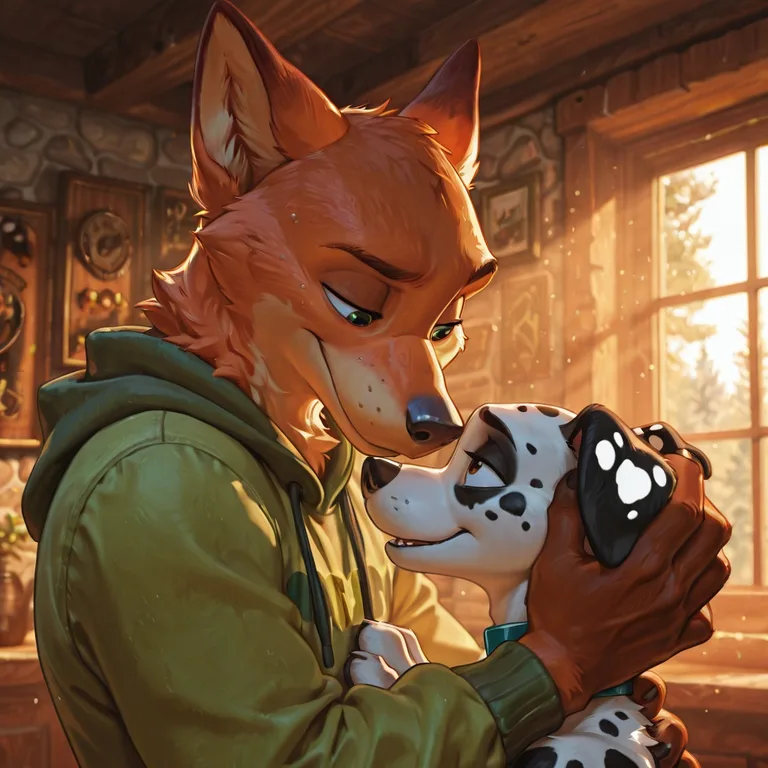 Playful Dalmatian Duo in Animated Scene