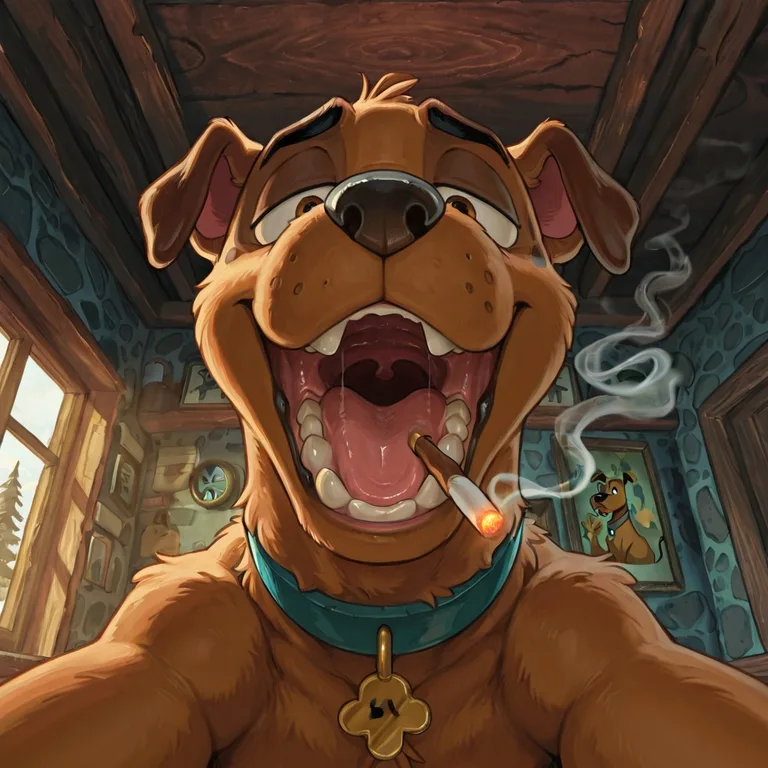 Courage and Scooby Smoking Weed Together