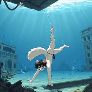 Mouse Explorer in Underwater Ruins
