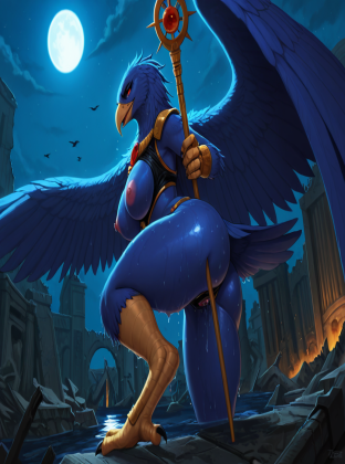 Tzeentch's Lord of Change in Ruined Library