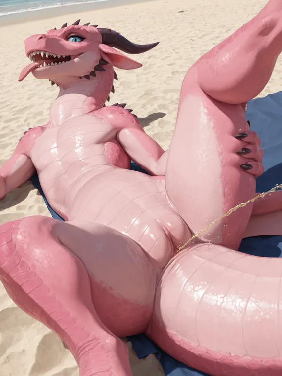 Solo, dragon_feral, female, animal_vulva, animal_genitalia, 