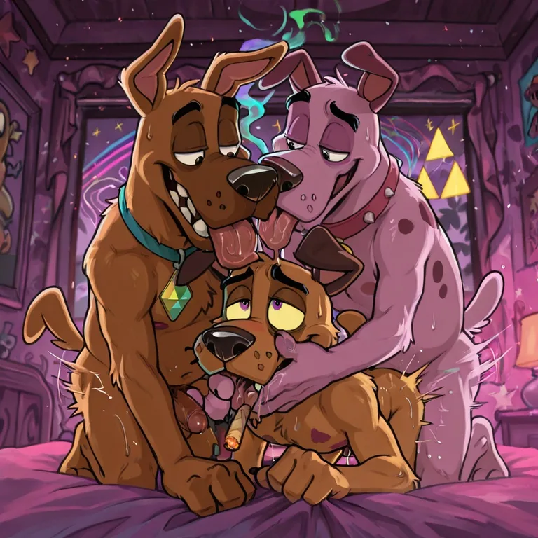 Gay Cartoon Duo in Passionate Embrace
