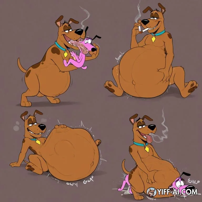 Courage the Cowardly Dog Engulfed in Surreal Vore Scene
