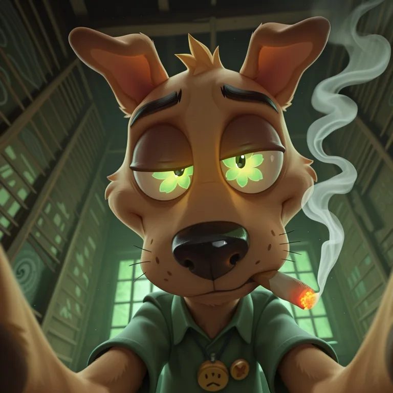 Courage the Cowardly Dog Blows Smoke Rings