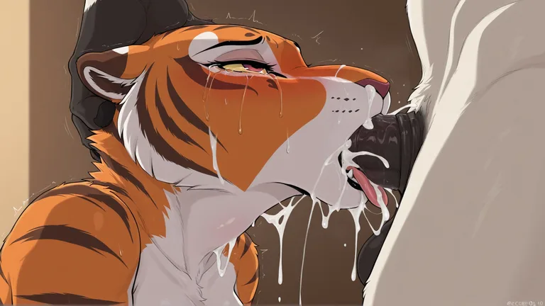 Master Tigress in a Misty Bamboo Grove