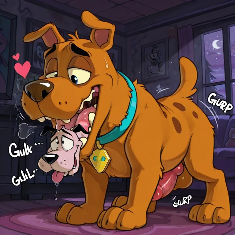 Courage the Cowardly Dog Stoner Art Beats To Music Swallowing Swallowed Tease