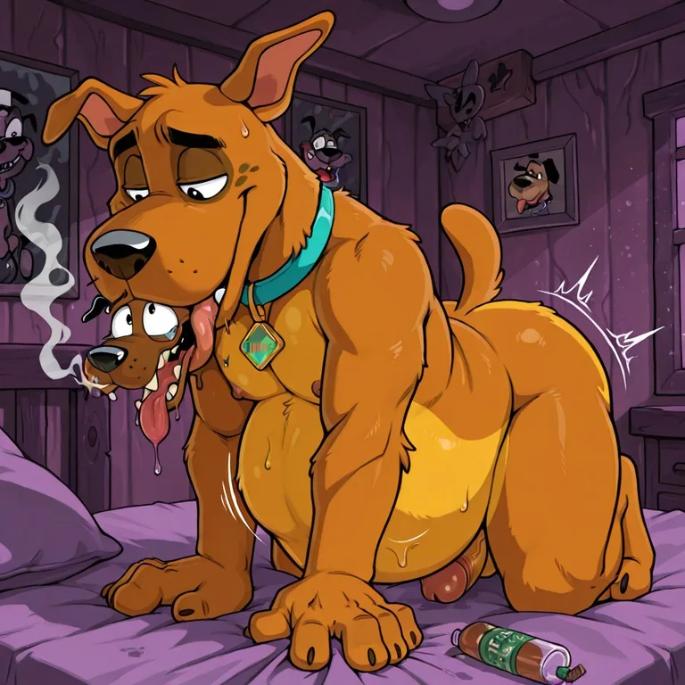 Scooby And Courage In A Cartoon Scene