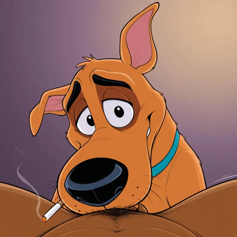 Two Dogs Sharing a Smoke