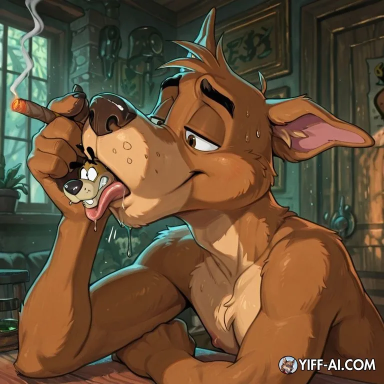 male, furry, gay, stoned, soft_vore, oral_vore, same_size_vo