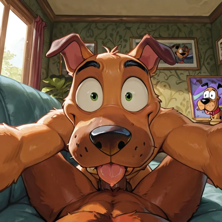 Courage the Cowardly Dog and Friends on Sofa