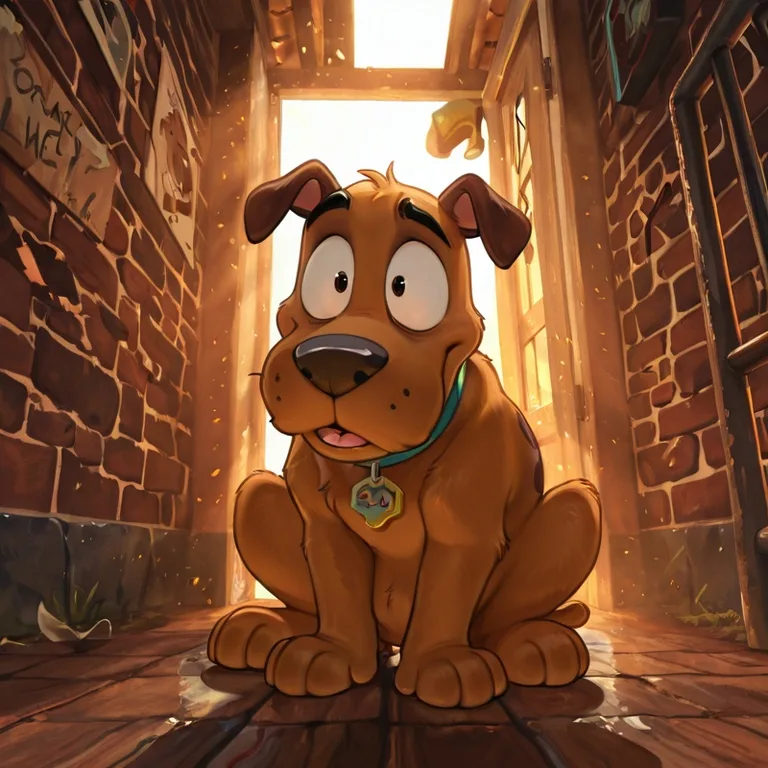 Courage the Cowardly Dog and Scooby-Doo Embracing