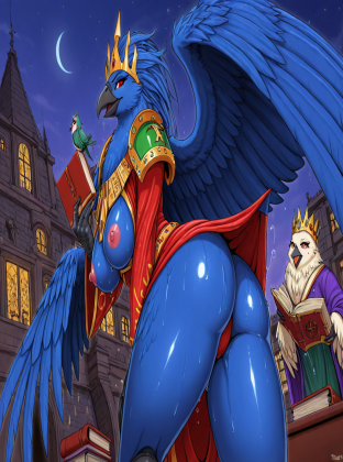 Mystical Avian Lord in Bedroom Chamber