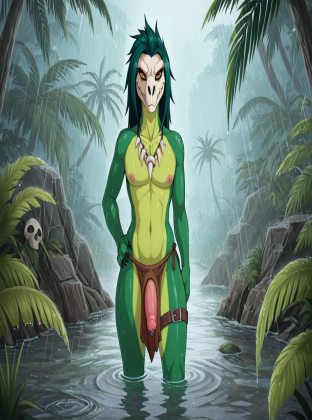 Raptor Warrior in the Rainy Jungle Ineffective_loincloth