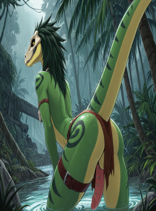 Raptor Warrior in Jungle Ruins