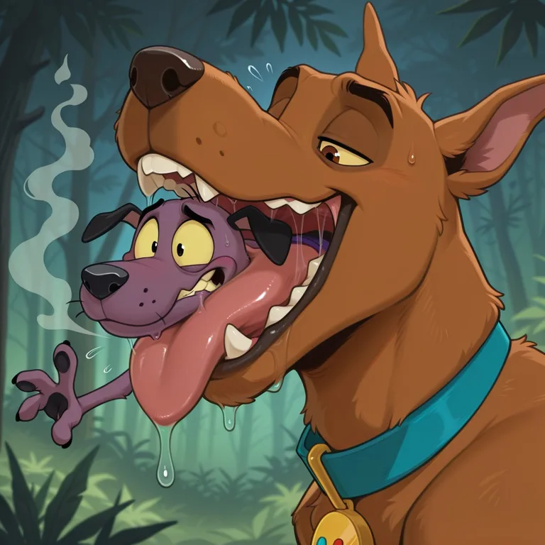 Courage The Cowardly Dog Eating A Scooby Snack