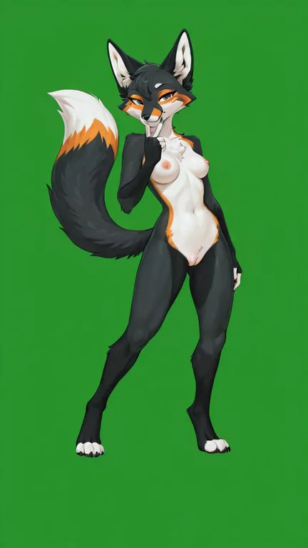 Wolfox Standing Confidently Against Green Backdrop