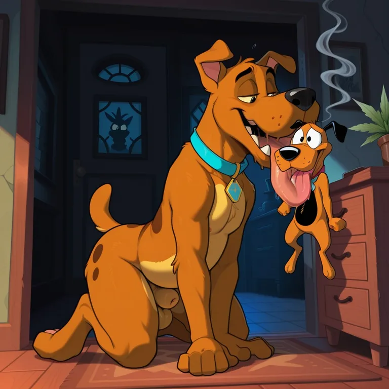 Scooby-Doo And Courage The Cowardly Dog Sharing Marijuana Duo