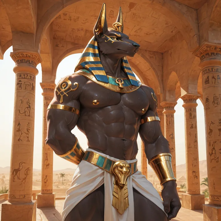 Muscular Anubis Posing for Picture