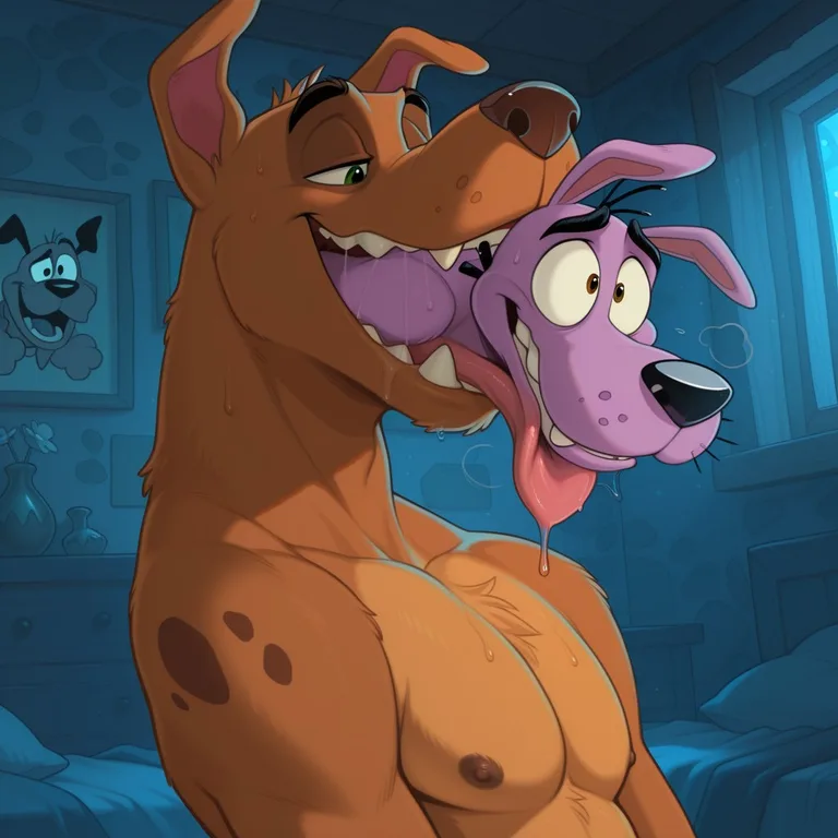 Courage the Cowardly Dog and Spyro the Dragon Male/Male