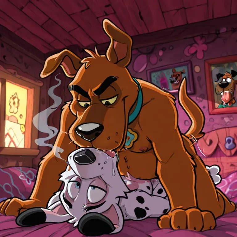 Courage the Cowardly Dog in Passionate Embrace