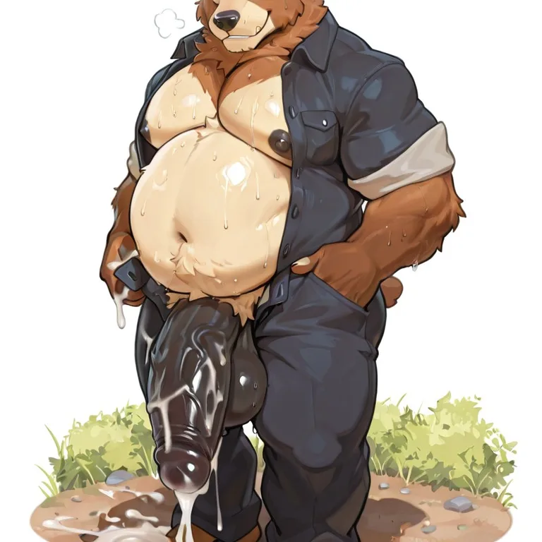Musclegut, Big Balls, Sweating Profusely, Huge Thighs, Big Pecs