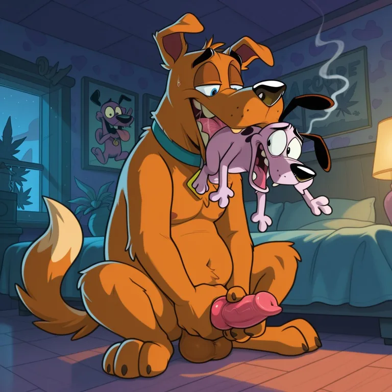 Courage the Cowardly Dog Smoking Marijuana Pup