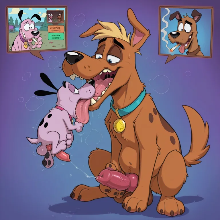 Courage the Cowardly Dog Relaxing with a Joint