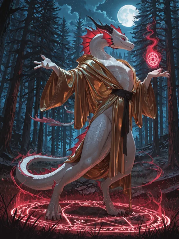 Dragon Sorceress Conjuring Whirlwind