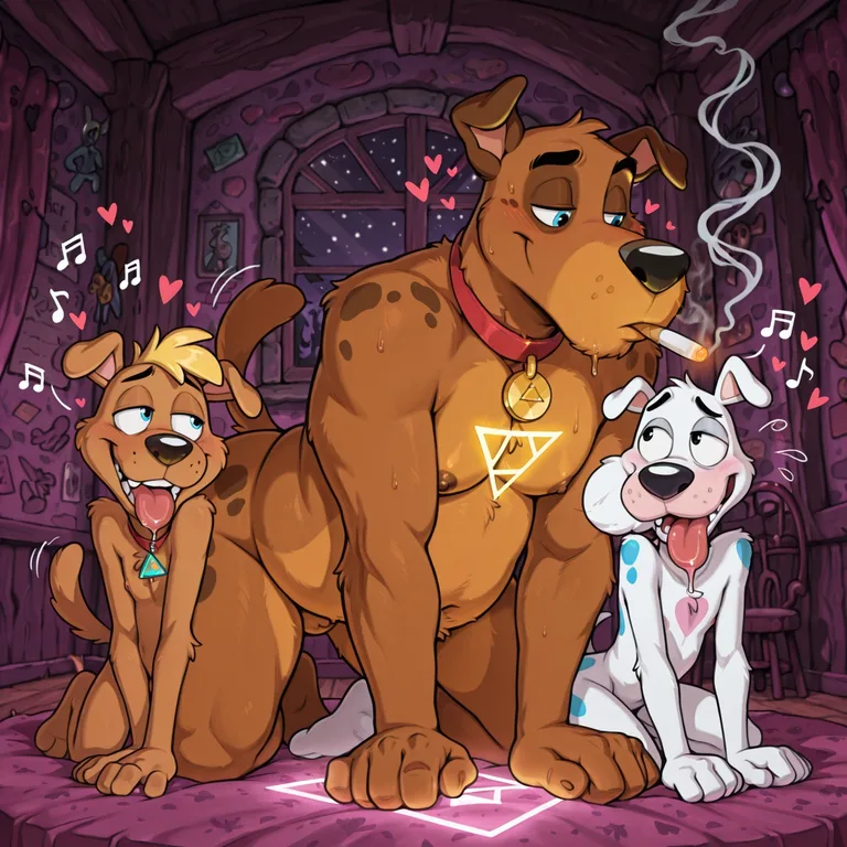 Courageous Anthro Trio in Neon Glow