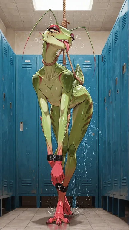 Feral Mantis Raptor Hybrid in Locker Room