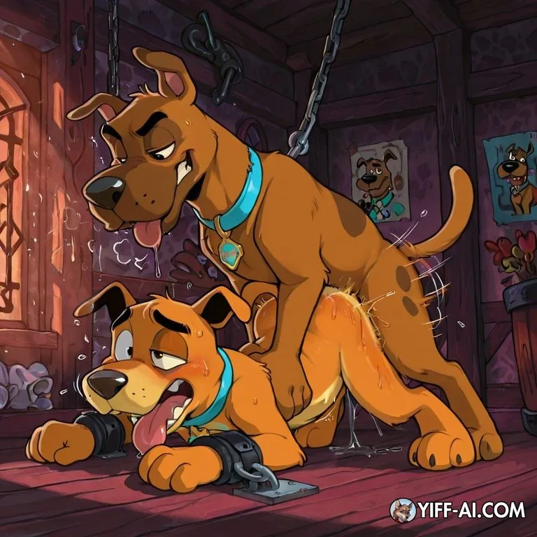 Courage the Cowardly Dog and Scooby Doo Engaging Playfully