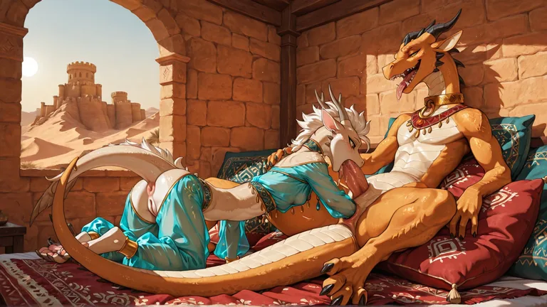 Majestic Dragons in Passionate Embrace