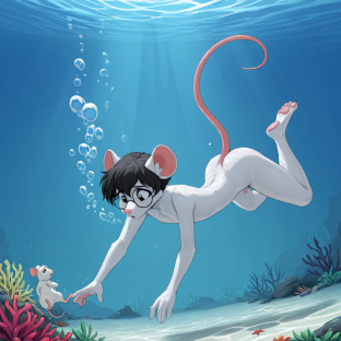 Mouse Underwater Photo Pose