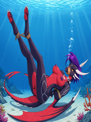 Cynder the Dragoness Trapped Underwater